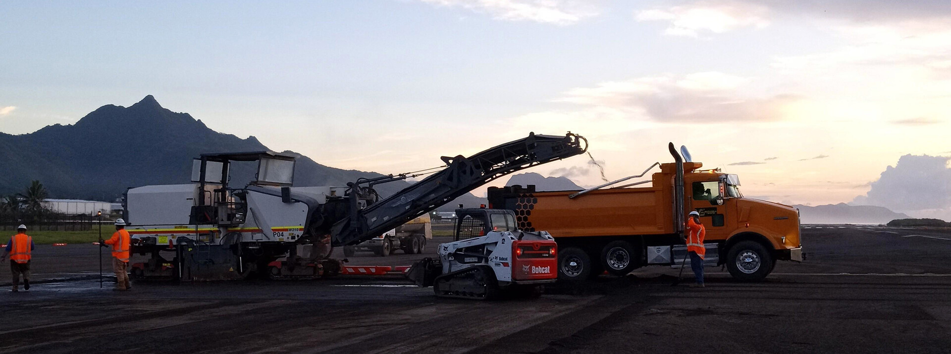 Pago Pago Airport Upgrade 2023 530am 5 Nov scenic shot of resurfacing website image crop