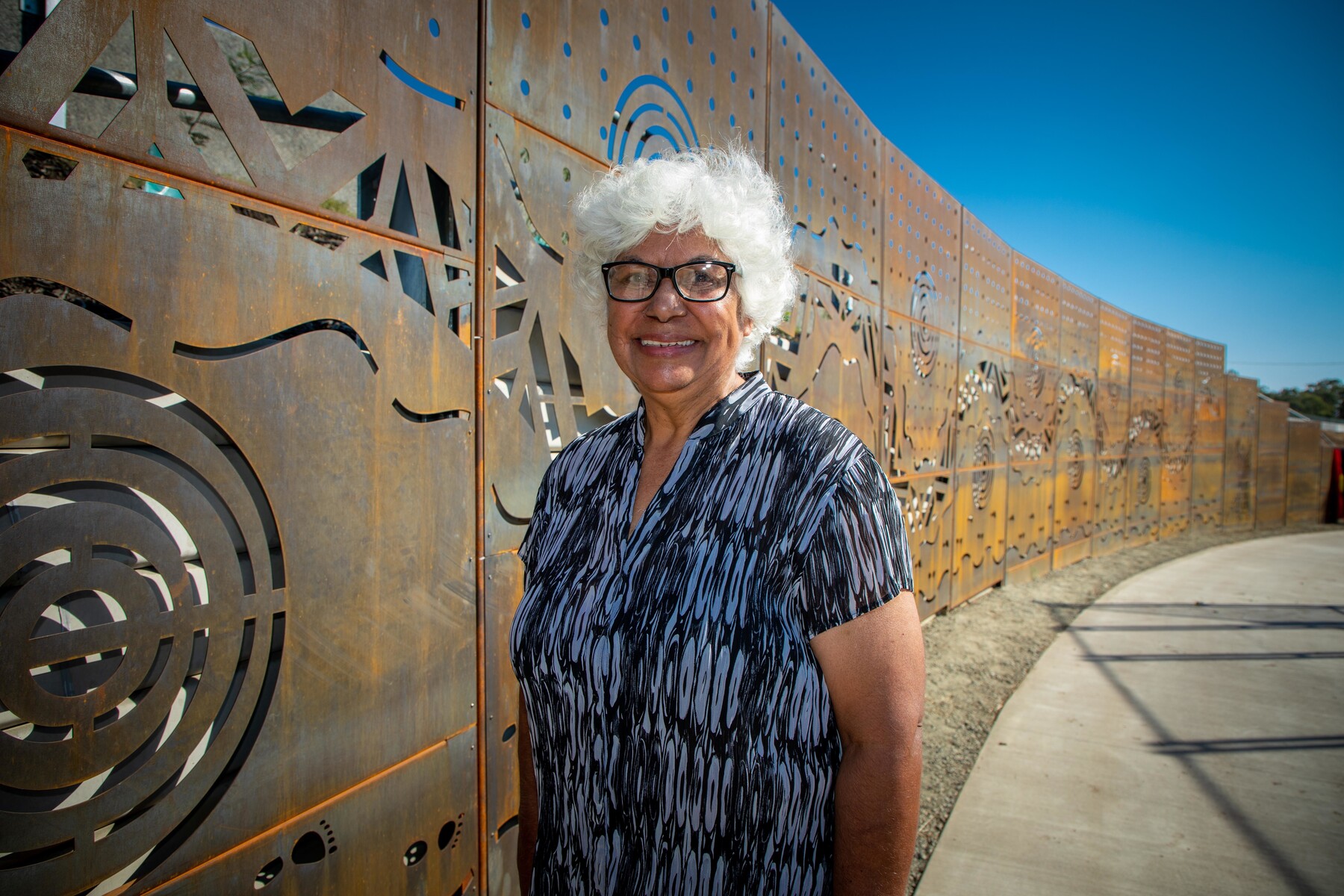 Image 17 2022 03 Retaining wall artwork Auntie Judy Atkinson