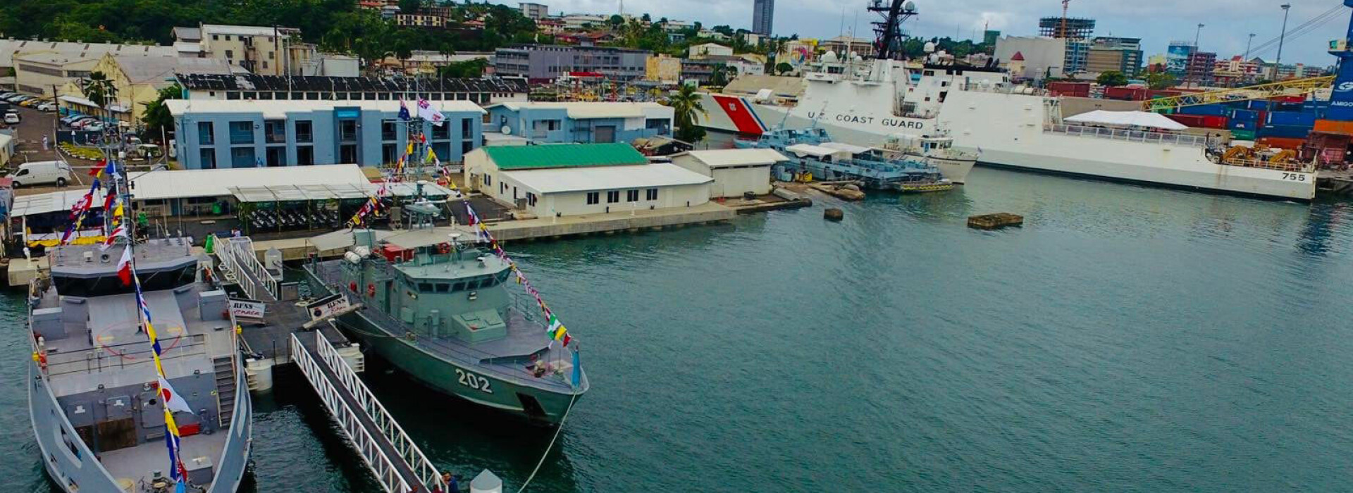 Pomp and ceremony for the RFNS Stanley Brown Base wharf opening